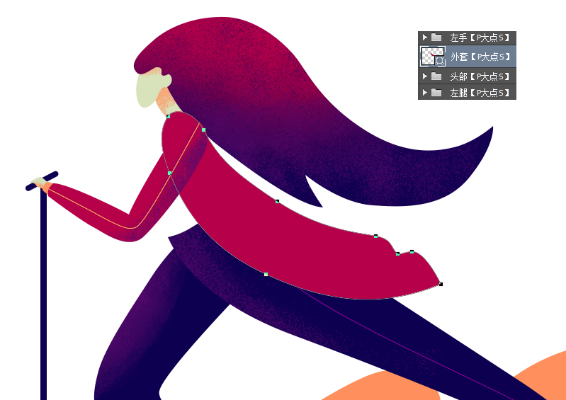 噪點插畫：用PS給滑板車人像添加噪點